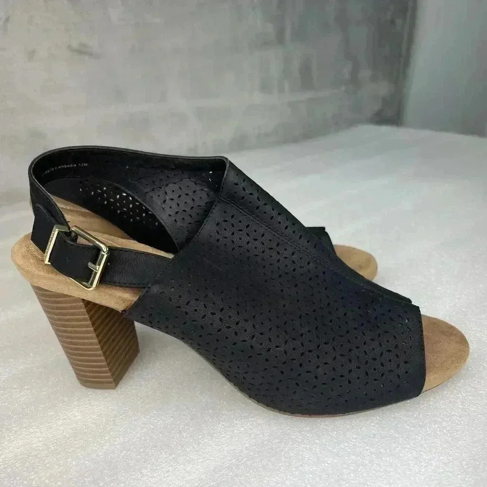 Giani Bernini Womens Jabril Faux Leather Sling Back Heel, black smooth, Size 12M